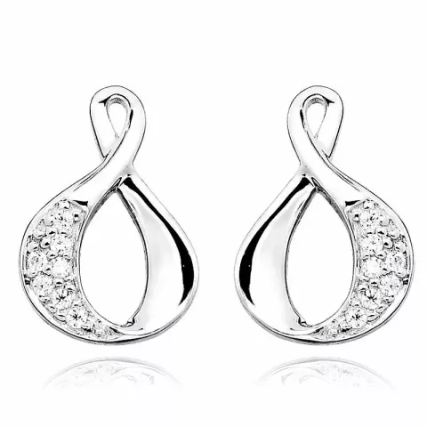 pisara valkoinen zirkoni nappikorvakorut  rodinoitua hopeaa