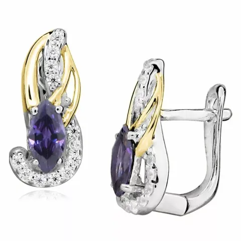 nappikorvakorut  rodinoitua hopeaa kanssa kullattua hopeaa