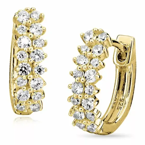 14 mm valkoinen zirkoni rengas  kullattua hopeaa