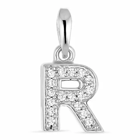 r-kirjain zirkoni riipus hopeaa