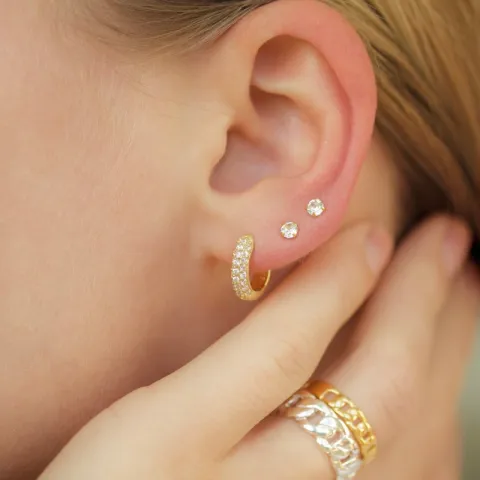 13,5  mm zirkoni rengas  kullattu hopea - Lumé Illume