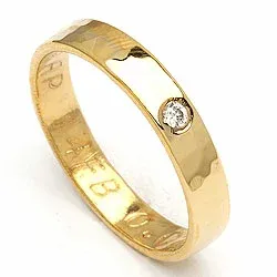 1 vihkisormus RS of Scandinavia 14 karaatin kultaa 0,02  ct