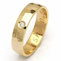 1 vihkisormus RS of Scandinavia 14 karaatin kultaa 0,02 ct