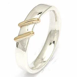 1 vihkisormus RS of Scandinavia hopea ja kulta