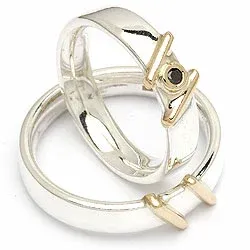 Vihkisormukset rs of scandinavia hopea ja kulta 0,03 ct