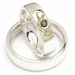 Vihkisormukset rs of scandinavia hopea ja kulta 0,05 ct