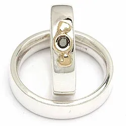 Vihkisormukset rs of scandinavia hopea ja kulta 0,05 ct