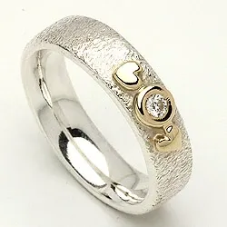 1 vihkisormus RS of Scandinavia hopea ja kulta