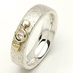 1 vihkisormus RS of Scandinavia hopea ja kulta