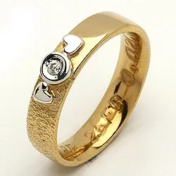 1 vihkisormus RS of Scandinavia 14 karaatin kulta ja valkokultaa 0,02  ct