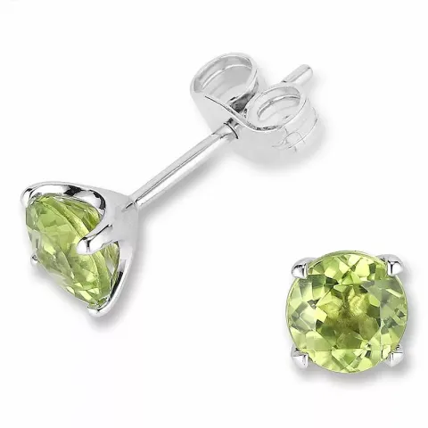 Vihreä peridootti korvarenkaat 9 karaatin valkokultaa kanssa peridootti 