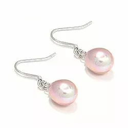 vaaleanpunaista helmi korvarenkaat  hopea