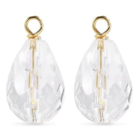 Kirkkaat pisara kristalli riipuksia korvakoruja  kullattu hopea - Mix & Match