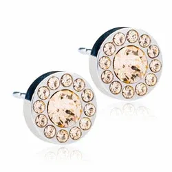 Blomdahl pyöreitä korvarenkaat  titaani persikanvärinen swarovski kristallia