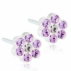 Blomdahl kukka korvarenkaat muovia lila swarovski kristallia valkoinen swarovski kristallia