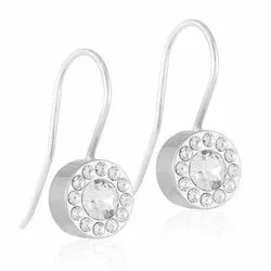 Blomdahl korvarenkaat titaani valkoinen swarovski kristallia