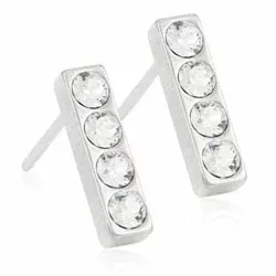 Blomdahl korvarenkaat titaani valkoinen swarovski kristallia