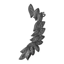 Maria Zabel ear cuff musta rodinoitu hopea