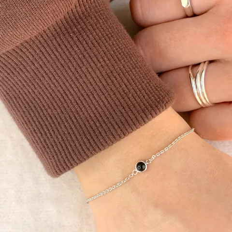 elegantti NORDAHL ANDERSEN Sweets musta onyx rannekoru hopea musta onyx