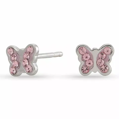 NORDAHL ANDERSEN perhonen korvarenkaat  rodinoitua hopeaa pinkki zirkoni