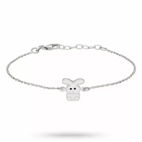 NORDAHL ANDERSEN kaniini rannekoru  rodinoitua hopeaa valkoinen emalji