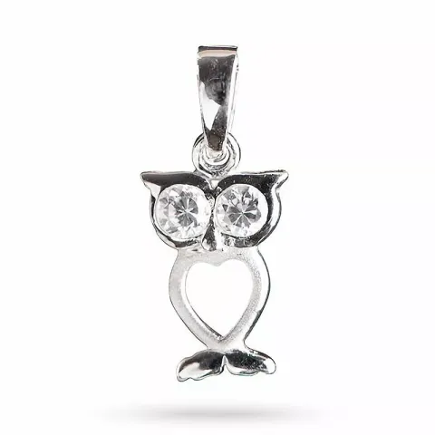 NORDAHL ANDERSEN pöllö kaulaketju, jossa on riipus  hopeaa valkoinen zirkoni