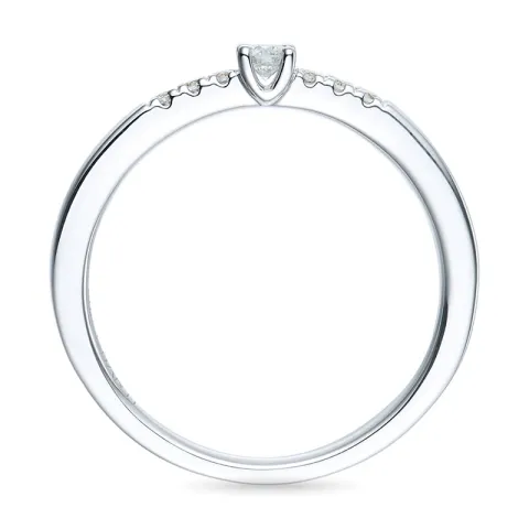 pyöreä timanttisormus 14 karaatin valkokultaa 0,08 ct 0,06 ct