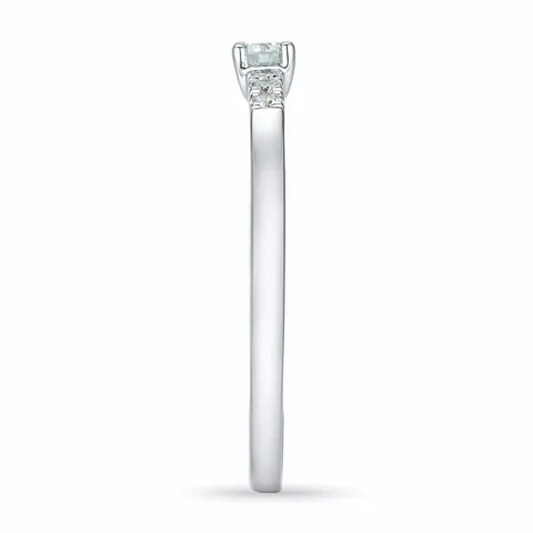 pyöreä timanttisormus 14 karaatin valkokultaa 0,08 ct 0,06 ct