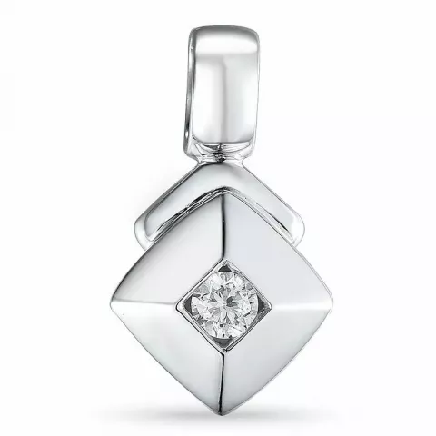 Neliskulmainen timantti riipus 14 karaatti valkokultaa 0,10 ct