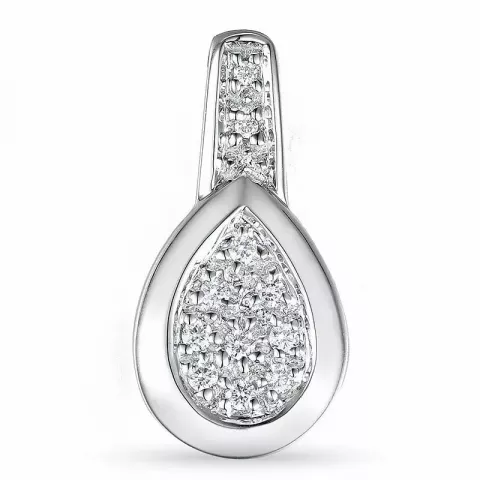 Pisaranmuotoinen timantti riipus 14 karaatti valkokultaa 0,09 ct