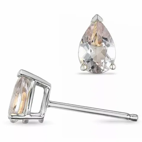 Pisara morganite nappikorvakorut 14 karaatin valkokultaa kanssa morganite