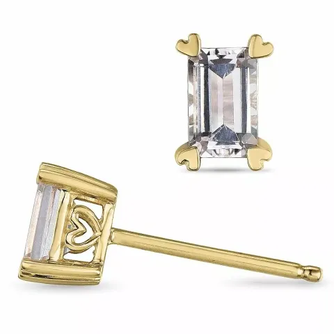 neliskulmainen Morganite korvarenkaat 14 karaatin kultaa kanssa Morganite