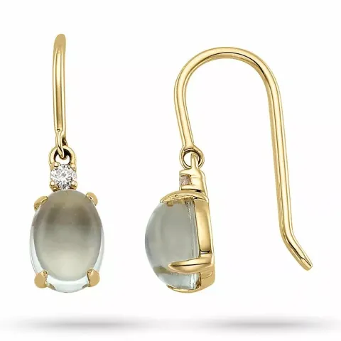 ovaaleja vihreä ametisti timanttikorvakorut 14 karaatin kultaa kanssa ametisti ja timantti 