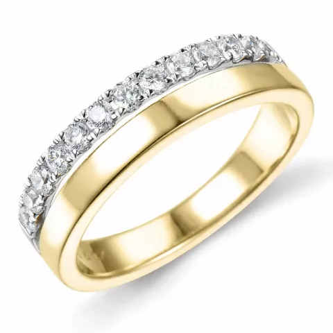 timantti sormus 14 karaatin kulta ja valkokultaa 0,38 ct