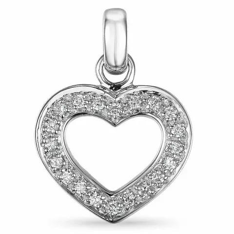 Sydän timanttiriipus 14 karaatti valkokultaa 0,20 ct