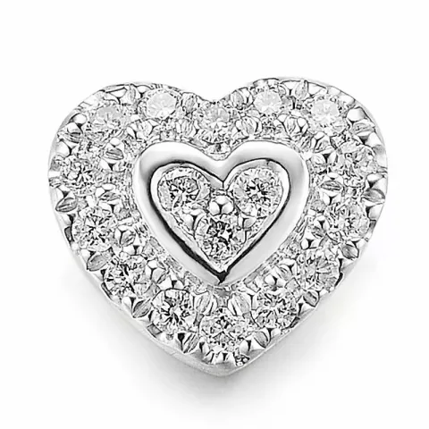 Sydän timanttiriipus 14 karaatti valkokultaa 0,11 ct