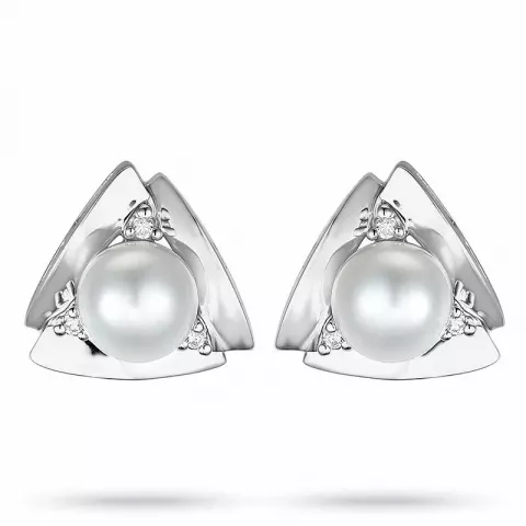 kolmionmuotoinen helmi timanttikorvakorut 14 karaatin valkokultaa kanssa timantti 
