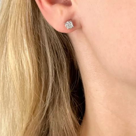 pyöreitä timantti nappikorvakorut 14 karaatin valkokultaa kanssa timantti 