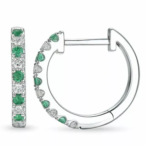 14 mm smaragdi valkokultaa rengas 14 karaatin valkokultaa kanssa smaragdi ja timantti