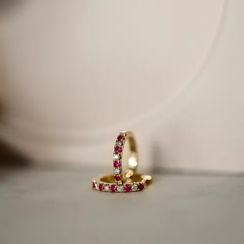 14 mm rubiini rengas 14 karaatin kultaa kanssa rubiini ja timantti 