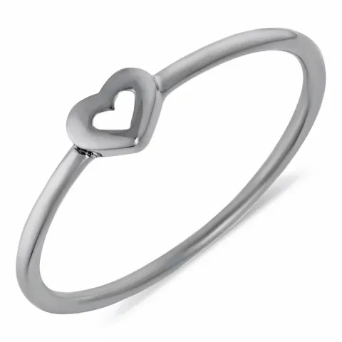 Simple Rings sydän sormus musta rodinoitu hopea