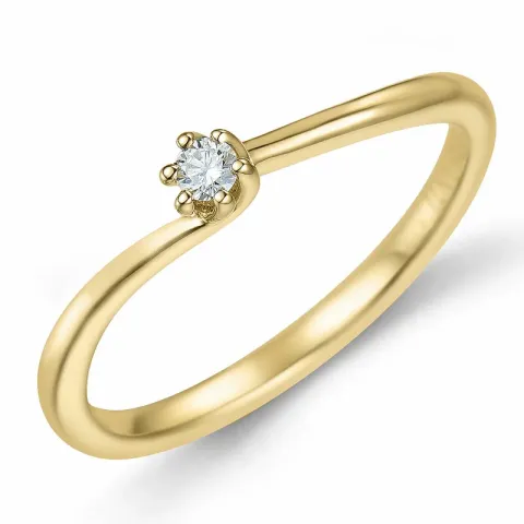 timantti solitaire-sormus 14 karaatin kultaa 0,051 ct