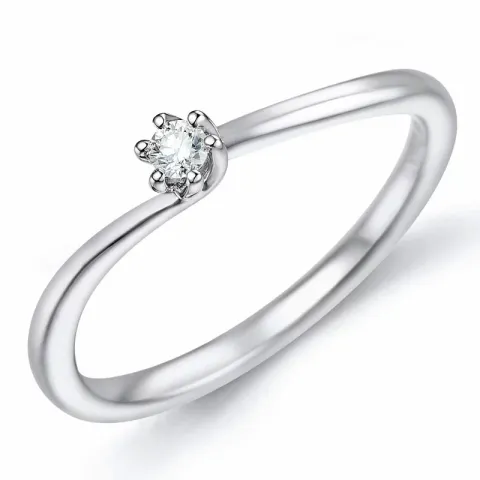 timantti solitaire-sormus 14 karaatin valkokultaa 0,051 ct