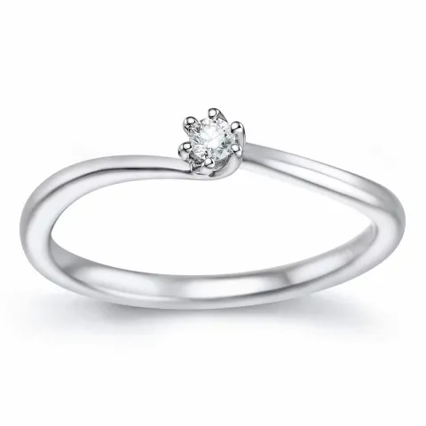 timantti solitaire-sormus 14 karaatin valkokultaa 0,051 ct