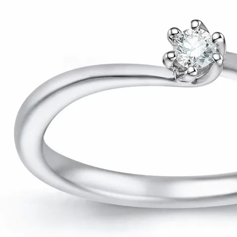 timantti solitaire-sormus 14 karaatin valkokultaa 0,051 ct