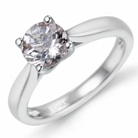 Morganite solitaire-sormus 14 karaatin valkokultaa 0,98 ct