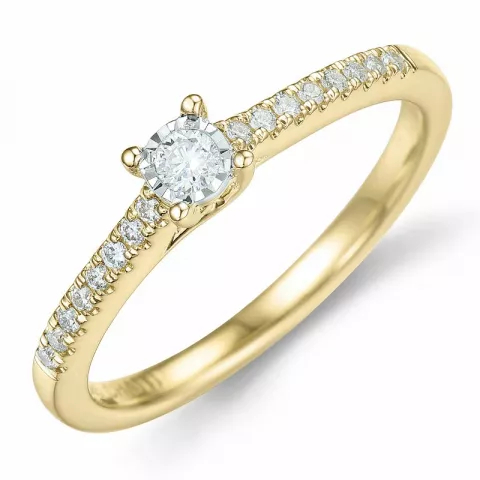 timantti sormus 14 karaatin kulta ja valkokultaa 0,057 ct 0,102 ct