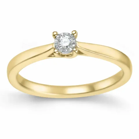 timantti solitaire-sormus 14 karaatin kultaa 0,051 ct