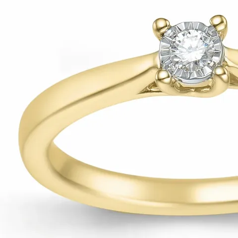 timantti solitaire-sormus 14 karaatin kultaa 0,051 ct