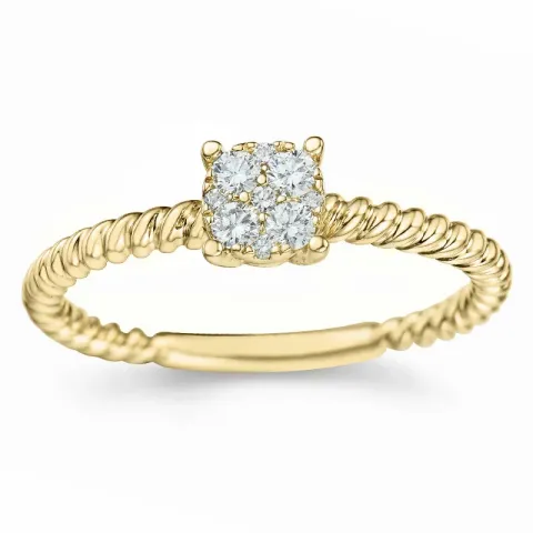 timantti sormus 14 karaatin kultaa 0,17 ct
